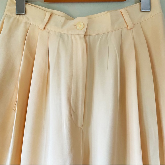 Jones New York Pants - Jones New York Retro 100% Silk Baggy Yellow Trousers Size 10